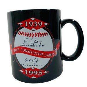 VTG MLB Mug Lou Gehrig Cal Ripken Commemorative Most Consecutive Games 1939-1995